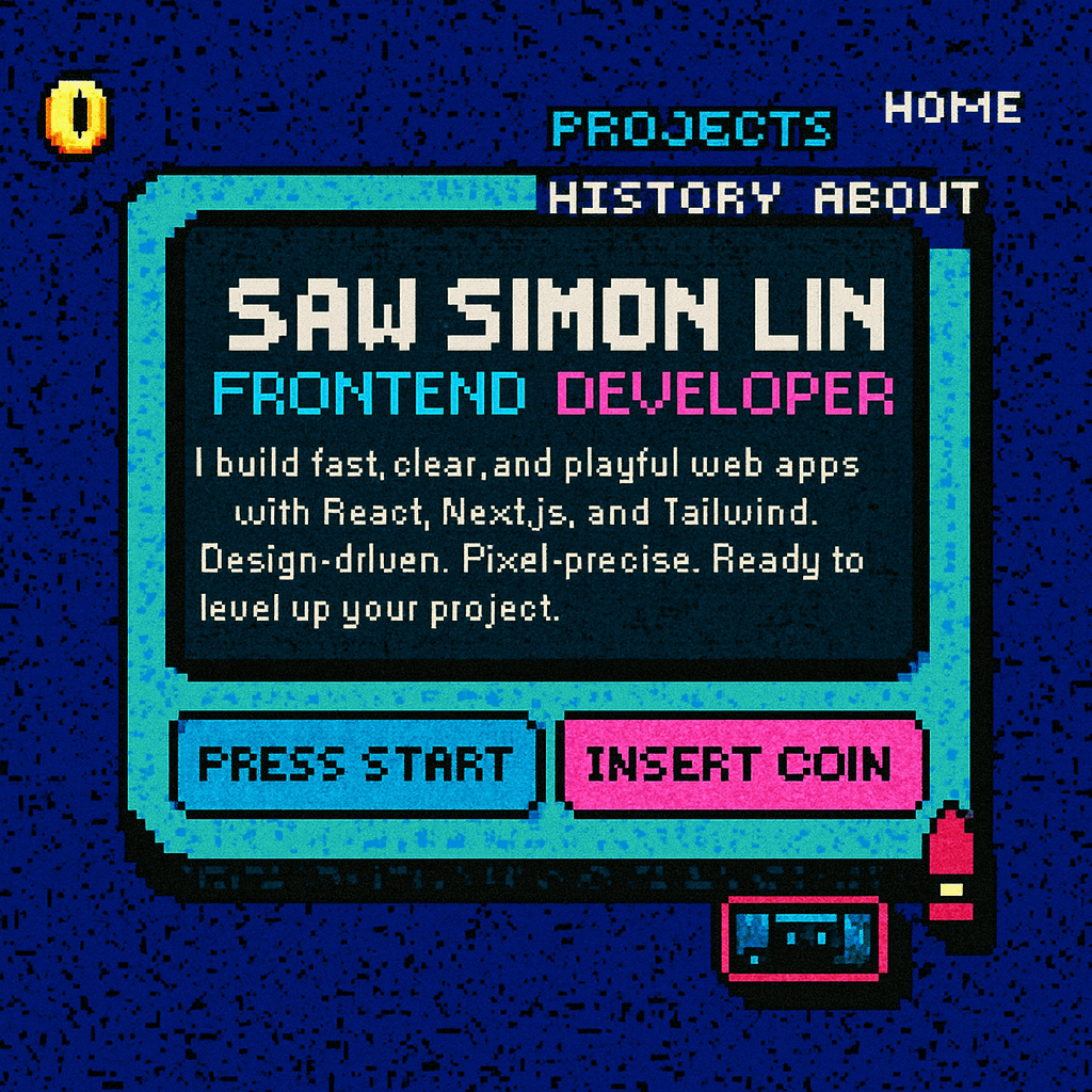 Arcade Portfolio pixel art cover