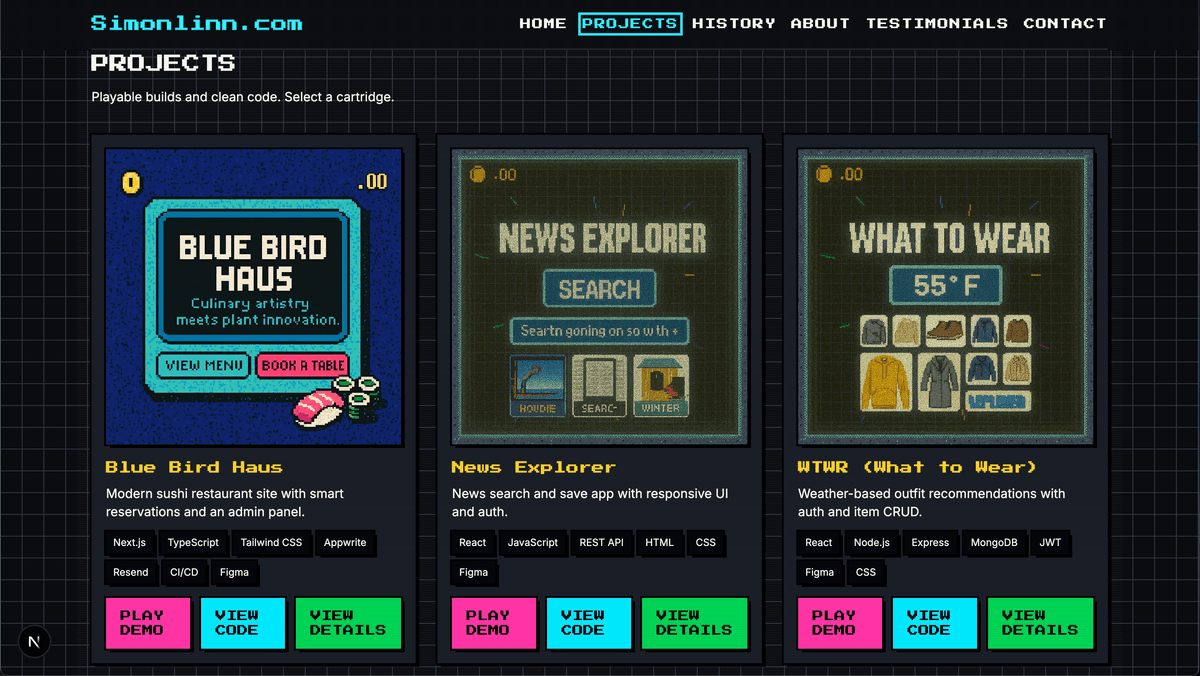 Arcade Portfolio screenshot 2