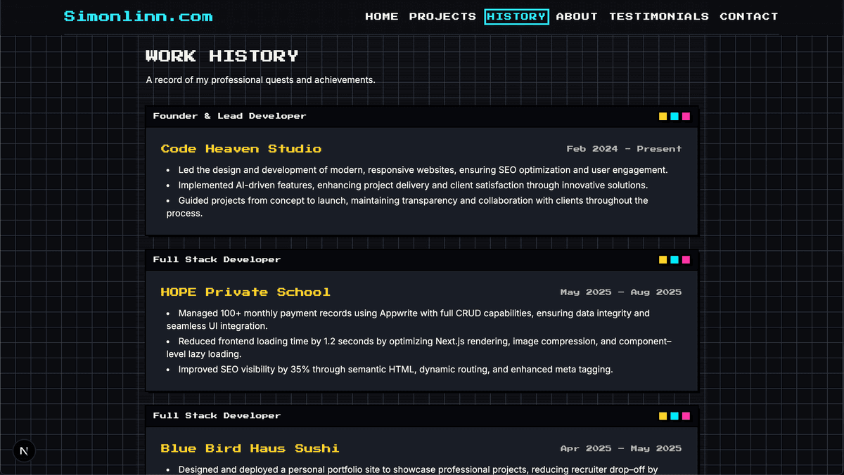 Arcade Portfolio screenshot 3