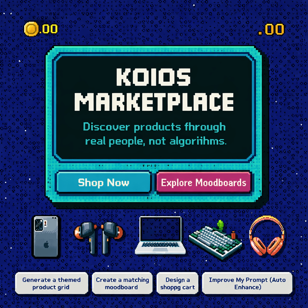 Koios Marketplace pixel art cover